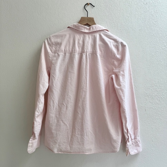 J.Crew Soft Pink and White Striped Button Down Popover Shirt - Picture 3 of 4